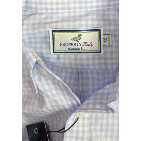 PROPERLY TIED 3T Little Boys Park Avenue Dress shirt Blue Cloud Check NEW $54 - Picture 7 of 7